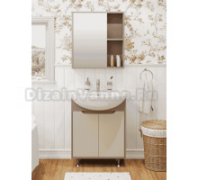 Мебель для ванной комнаты Runo Эконова 50 напольная, какао-бежевая