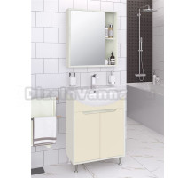 Мебель для ванной комнаты Runo Эконова 60 напольная, белая крем