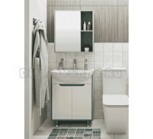 Мебель для ванной комнаты Runo Эконова 60 напольная, бирюзово-белая