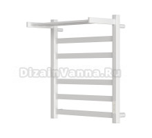 Полотенцесушитель электрический APEXTERMO Terra TR01165WM 60x55 см, подключение справа, слева, скрытое подключение справа, матовый белый, лесенка, из стали, с полкой