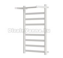 Полотенцесушитель электрический APEXTERMO Terra TR01185WM 80x55 см, подключение справа, слева, скрытое подключение справа, матовый белый, лесенка, из стали, с полкой