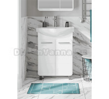 Тумба под раковину без столешницы Runo Эрика 50 напольная, глянцевая белая