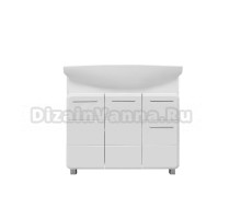 Тумба под раковину без столешницы Runo Эрика 85 напольная, глянцевая белая