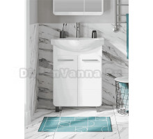 Тумба с раковиной Runo Эрика 50 напольная, глянцевая белая