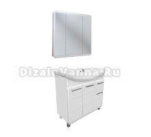 Мебель для ванной комнаты Runo Эрика 85 напольная, глянцевая белая