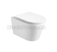 Унитаз подвесной Oliveeka Quiet Force OL-6016 безободковый, с микролифтом, белый