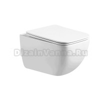 Унитаз подвесной Oliveeka Quiet Force OL-1216 безободковый, с микролифтом, белый