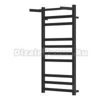 Полотенцесушитель электрический APEXTERMO Terra TR01104BM 100x45 см, подключение справа, слева, скрытое подключение справа, матовый черный, лесенка, из стали, с полкой