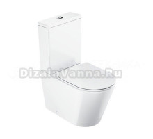 Унитаз-компакт напольный Ravak Elegant RimOff Combi безободковый, сиденье с микролифтом, белый