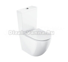 Унитаз-компакт напольный Ravak Optima RimOff Combi безободковый, сиденье с микролифтом, белый