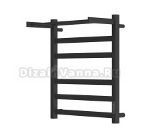 Полотенцесушитель электрический APEXTERMO Terra TR01164BM 60x45 см, подключение справа, слева, скрытое подключение справа, матовый черный, лесенка, из стали, с полкой