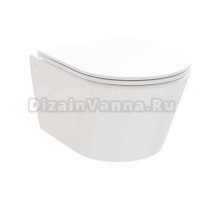 Унитаз подвесной Ravak Flow RimOFF безободковый, сиденье с микролифтом, белый