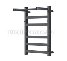 Полотенцесушитель электрический APEXTERMO Terra TR11164GF 60x45 см, подключение справа, слева, скрытое подключение справа, графит металлик, лесенка, из стали, с полкой