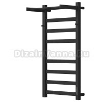 Полотенцесушитель электрический APEXTERMO Terra TR11184BM 80x45 см, подключение справа, слева, скрытое подключение справа, матовый черный, лесенка, из стали, с полкой