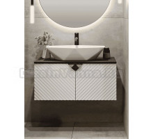 Тумба с раковиной Runo Андорра 70 подвесная, матовая белая, черная