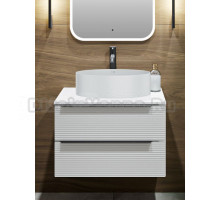 Тумба с раковиной Runo Орлеан 60 подвесная, матовая белая, белый глянец