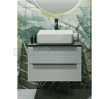 Тумба с раковиной Runo Орлеан 60 подвесная, матовая белая, черный