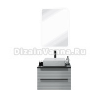 Мебель для ванной комнаты Runo Орлеан 60 подвесная, матовая белая, черный