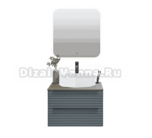 Мебель для ванной комнаты Runo Орлеан 60 подвесная, зеленая, дуб натуральный