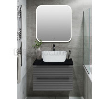 Мебель для ванной комнаты Runo Орлеан 60 подвесная, серая, черная