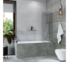 Шторка на ванну MebelVann Ben 423 140х70 см, профиль хром, стекло прозрачное