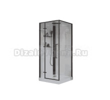 Душевая кабина BelBagno Uno UNO-CAB-A-1-90-C-NERO-Bi-TOP-L 90х90, с низким поддоном, профиль черный матовый, стекло прозрачное