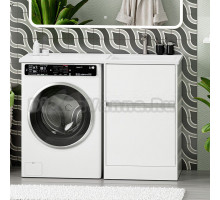 Тумба с раковиной Misty Ингрид 60 напольная, под стиральную машину, белая, правая