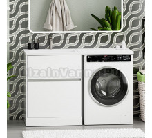 Тумба с раковиной Misty Ингрид 70 напольная, под стиральную машину, белая, левая