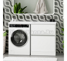 Тумба с раковиной Misty Ингрид 70 напольная, под стиральную машину, белая, правая