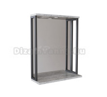 Зеркальный шкаф "БРУКЛИН" 60 Бетон с подсветкой ЛОФТ (ЛДСП)