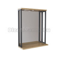 Зеркальный шкаф "БРУКЛИН" 60 Дуб Бунратти с подсветкой ЛОФТ (ЛДСП)