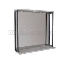 Зеркальный шкаф "БРУКЛИН" 80 Бетон с подсветкой ЛОФТ (ЛДСП)