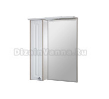 Зеркальный шкаф "ВЕРСАЛЬ-55" белое дерево левый  с подсветкой(ПВХ)