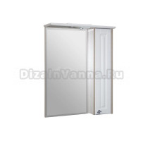 Зеркальный шкаф "ВЕРСАЛЬ-55" белое дерево правый с подсветкой(ПВХ)