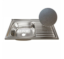 Мойка 80х50 (0,6) лев вып 3 1/2 MIXLINE 16см с сифоном ДЕКОР