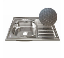 Мойка 80х60 (0,6) лев вып 3 1/2 MIXLINE 16см  с сифоном ДЕКОР