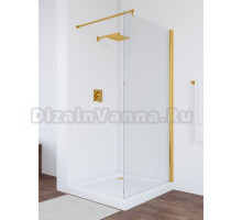 Душевая перегородка Vegas Glass Eaf Tur Novo 76 09 01 профиль глянцевое золото, стекло прозрачное