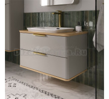Тумба с раковиной EQUIL Desert 80.2Y со столешницей, подвесная, амарок, дуб