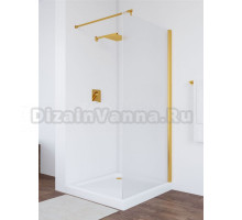 Душевая перегородка Vegas Glass Eaf Tur Novo 96 09 10 профиль глянцевое золото, стекло сатин