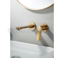 Смеситель для раковины/умывальника встраиваемый Shevanik S4341G, золотой сатин