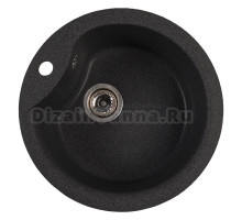 Мойкa ML-GMS101 СТАНДАРТ круглая, черный (308), 480 мм (глуб. чаши 190)