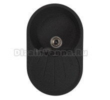 Мойка ML-GMS105 СТАНДАРТ овальная с крылом, черный (308), 740*460*190мм