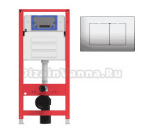 Комплект Инсталляция Oliveeka OL-MQ-003 цвет красный + Кнопка OL-E12-BN цвет матовый никель