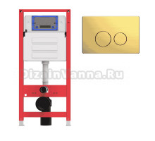 Комплект Инсталляция Oliveeka OL-MQ-003 цвет красный + Кнопка OL-R22-BG цвет матовое золото