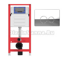 Комплект Инсталляция Oliveeka OL-MQ-003 цвет красный + Кнопка OL-R22-CR цвет хром