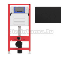 Комплект Инсталляция Oliveeka OL-MQ-003 цвет красный + Кнопка OL-R22-MB цвет матовый черный