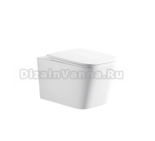 Унитаз подвесной River Gudzon 520 WT безободковый, с микролифтом, белый глянец