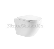Унитаз подвесной River Michigan 520 WT безободковый, с микролифтом, белый глянец