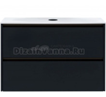 Тумба под раковину со столешницей Allen Brau Activity 100 с подсветкой, матовый антрацит, олива браш, столешница белая