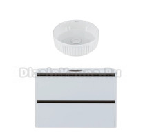 Тумба с раковиной Allen Brau Activity 100 с подсветкой, матовый белый, олива браш, столешница белая, раковина Fantasy Line 36, белая